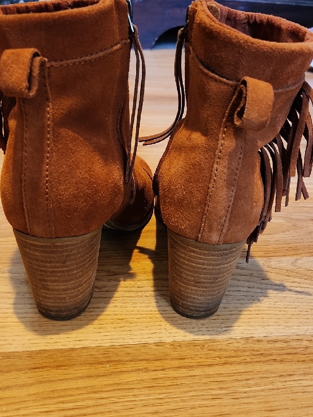 Toms Women’s Suede Fringe Ankle Boots - Chestnut Brown - Picture 6 of 12
